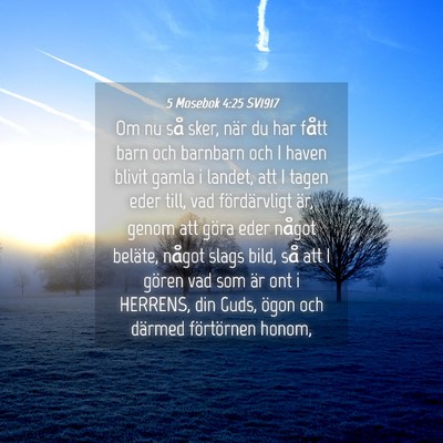 Picture 04 - 5 Mosebok 4:25 SV1917 - Om nu så sker, när du har fått barn och - Bible Verse Picture
