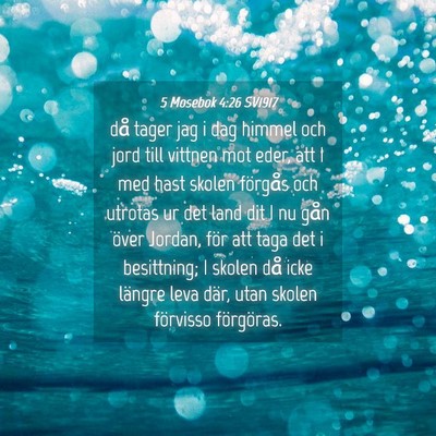 Picture 04 - 5 Mosebok 4:26 SV1917 - då tager jag i dag himmel och jord till vittnen - Bible Verse Picture