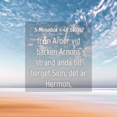 Picture 04 - 5 Mosebok 4:48 SV1917 - från Aroer vid bäcken Arnons strand ända till - Bible Verse Picture