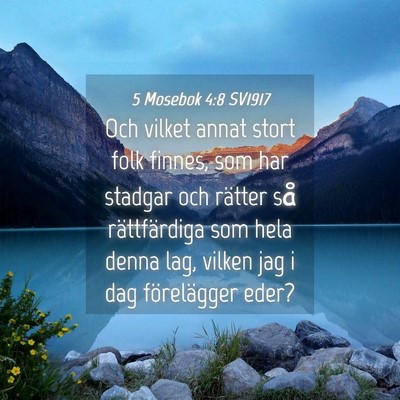 Picture 04 - 5 Mosebok 4:8 SV1917 - Och vilket annat stort folk finnes, som har - Bible Verse Picture