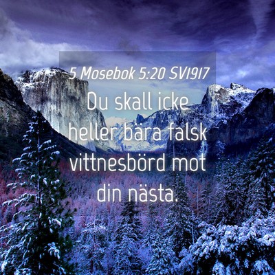Picture 04 - 5 Mosebok 5:20 SV1917 - Du skall icke heller bära falsk vittnesbörd mot - Bible Verse Picture