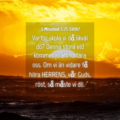 Picture 04 - 5 Mosebok 5:25 SV1917 - Varför skola vi då likväl dö? Denna stora eld - Bible Verse Picture