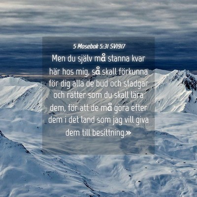 Picture 04 - 5 Mosebok 5:31 SV1917 - Men du själv må stanna kvar här hos mig, så - Bible Verse Picture