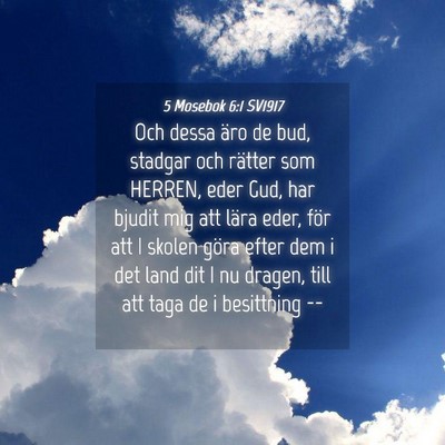 Picture 04 - 5 Mosebok 6:1 SV1917 - Och dessa äro de bud, stadgar och rätter som - Bible Verse Picture
