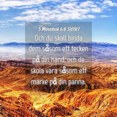 Picture 04 - 5 Mosebok 6:8 SV1917 - Och du skall binda dem såsom ett tecken på din - Bible Verse Picture