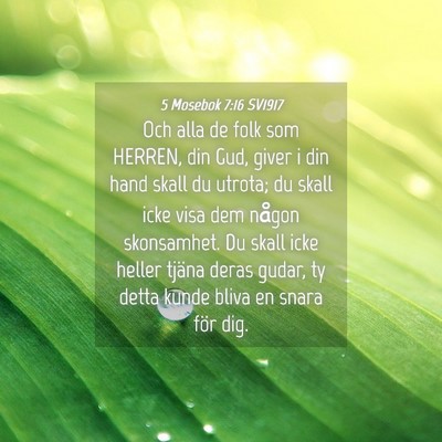 Picture 04 - 5 Mosebok 7:16 SV1917 - Och alla de folk som HERREN, din Gud, giver i din - Bible Verse Picture