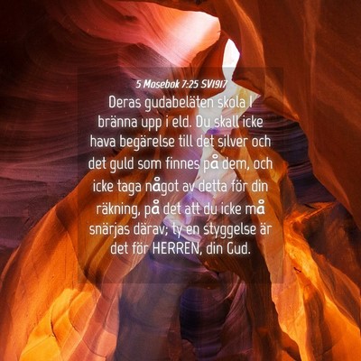 Picture 04 - 5 Mosebok 7:25 SV1917 - Deras gudabeläten skola I bränna upp i eld. Du - Bible Verse Picture
