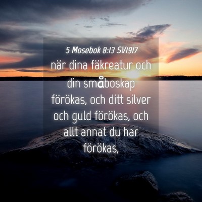Picture 04 - 5 Mosebok 8:13 SV1917 - när dina fäkreatur och din småboskap - Bible Verse Picture
