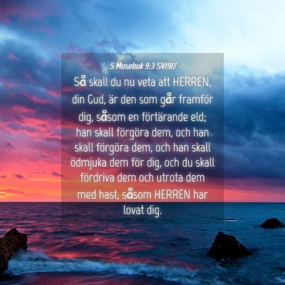 Picture 04 - 5 Mosebok 9:3 SV1917 - Så skall du nu veta att HERREN, din Gud, är den - Bible Verse Picture