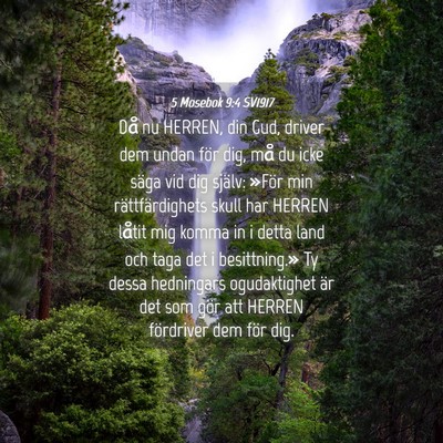 Picture 04 - 5 Mosebok 9:4 SV1917 - Då nu HERREN, din Gud, driver dem undan för - Bible Verse Picture