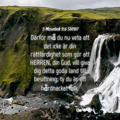 Picture 04 - 5 Mosebok 9:6 SV1917 - Därför må du nu veta att det icke är din - Bible Verse Picture