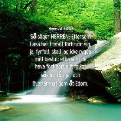 Picture 04 - Amos 1:6 SV1917 - Så säger HERREN: Eftersom Gasa har trefalt - Bible Verse Picture