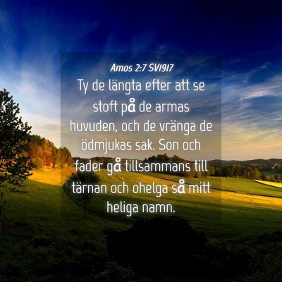 Picture 04 - Amos 2:7 SV1917 - Ty de längta efter att se stoft på de armas - Bible Verse Picture