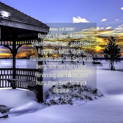 Picture 04 - Amos 3:9 SV1917 - Ropen ut över Asdods palatser och över palatsen - Bible Verse Picture
