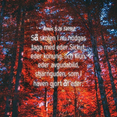Picture 04 - Amos 5:26 SV1917 - Så skolen I nu nödgas taga med eder Sickut, - Bible Verse Picture