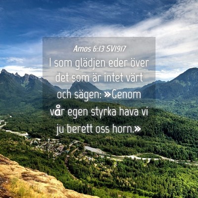 Picture 04 - Amos 6:13 SV1917 - I som glädjen eder över det som är intet värt - Bible Verse Picture
