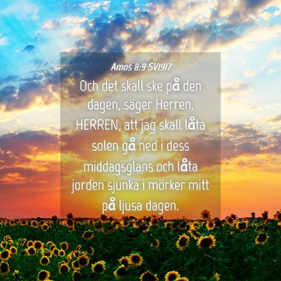 Picture 04 - Amos 8:9 SV1917 - Och det skall ske på den dagen, säger Herren, - Bible Verse Picture