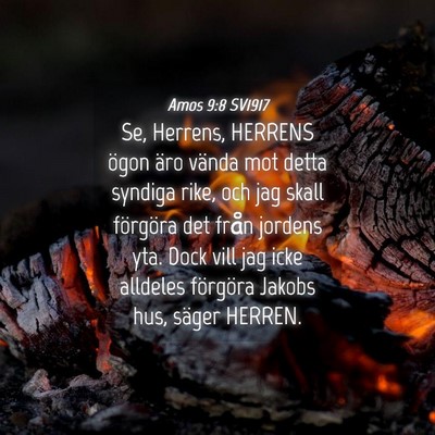 Picture 04 - Amos 9:8 SV1917 - Se, Herrens, HERRENS ögon äro vända mot detta - Bible Verse Picture