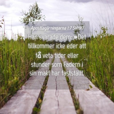 Picture 04 - Apostlagärningarna 1:7 SV1917 - Han svarade dem: »Det tillkommer icke eder att - Bible Verse Picture