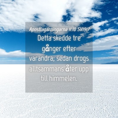 Picture 04 - Apostlagärningarna 11:10 SV1917 - Detta skedde tre gånger efter varandra; sedan - Bible Verse Picture