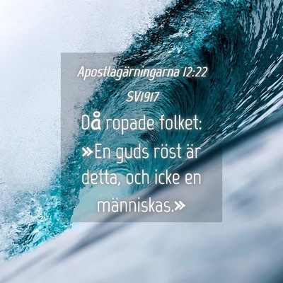 Picture 04 - Apostlagärningarna 12:22 SV1917 - Då ropade folket: »En guds röst är detta, och - Bible Verse Picture