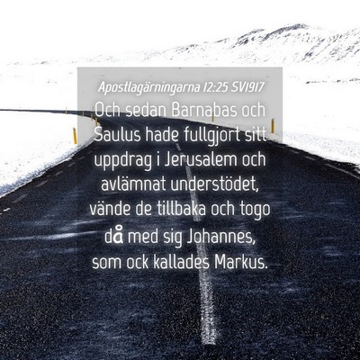 Picture 04 - Apostlagärningarna 12:25 SV1917 - Och sedan Barnabas och Saulus hade fullgjort sitt - Bible Verse Picture