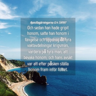 Picture 04 - Apostlagärningarna 12:4 SV1917 - Och sedan han hade gripit honom, satte han honom - Bible Verse Picture