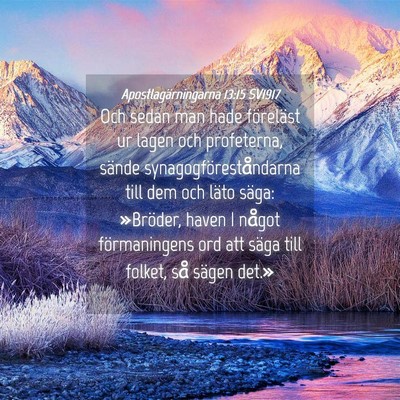 Picture 04 - Apostlagärningarna 13:15 SV1917 - Och sedan man hade föreläst ur lagen och - Bible Verse Picture