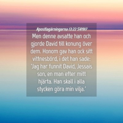 Picture 04 - Apostlagärningarna 13:22 SV1917 - Men denne avsatte han och gjorde David till - Bible Verse Picture