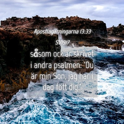 Picture 04 - Apostlagärningarna 13:33 SV1917 - såsom ock är skrivet i andra psalmen: 'Du är - Bible Verse Picture