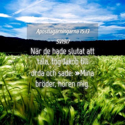 Picture 04 - Apostlagärningarna 15:13 SV1917 - När de hade slutat att tala, tog Jakob till orda - Bible Verse Picture