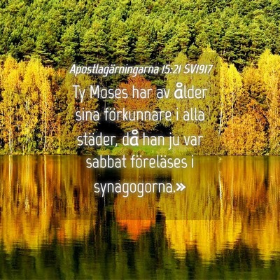 Picture 04 - Apostlagärningarna 15:21 SV1917 - Ty Moses har av ålder sina förkunnare i alla - Bible Verse Picture