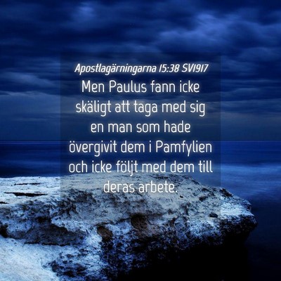 Picture 04 - Apostlagärningarna 15:38 SV1917 - Men Paulus fann icke skäligt att taga med sig en - Bible Verse Picture