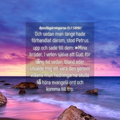 Picture 04 - Apostlagärningarna 15:7 SV1917 - Och sedan man länge hade förhandlat därom, - Bible Verse Picture