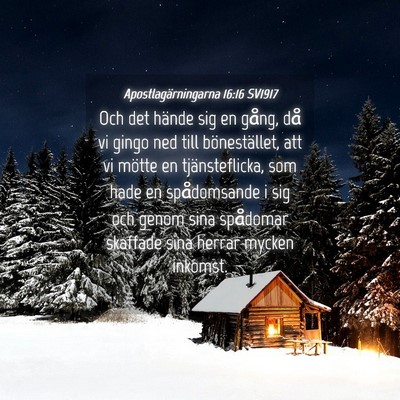 Picture 04 - Apostlagärningarna 16:16 SV1917 - Och det hände sig en gång, då vi gingo ned - Bible Verse Picture