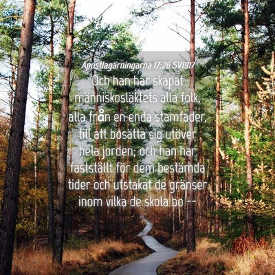 Picture 04 - Apostlagärningarna 17:26 SV1917 - Och han har skapat människosläktets alla folk, - Bible Verse Picture