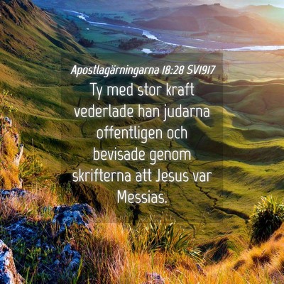 Picture 04 - Apostlagärningarna 18:28 SV1917 - Ty med stor kraft vederlade han judarna - Bible Verse Picture