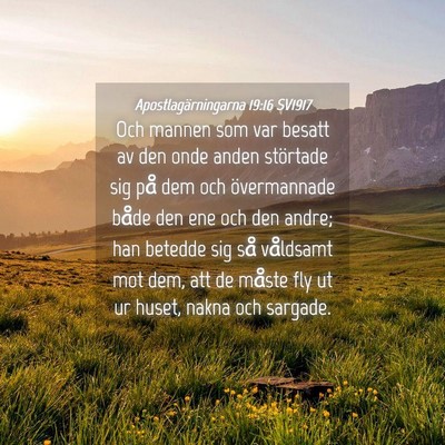 Picture 04 - Apostlagärningarna 19:16 SV1917 - Och mannen som var besatt av den onde anden - Bible Verse Picture