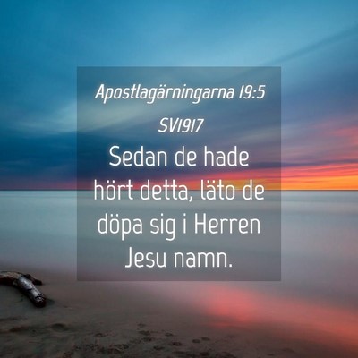 Picture 04 - Apostlagärningarna 19:5 SV1917 - Sedan de hade hört detta, läto de döpa sig i - Bible Verse Picture
