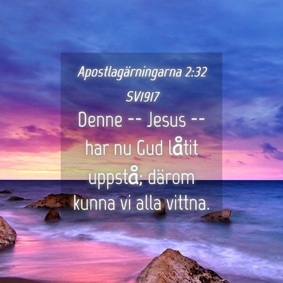 Picture 04 - Apostlagärningarna 2:32 SV1917 - Denne -- Jesus -- har nu Gud låtit uppstå; - Bible Verse Picture