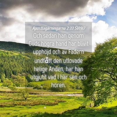 Picture 04 - Apostlagärningarna 2:33 SV1917 - Och sedan han genom Guds högra hand har blivit - Bible Verse Picture