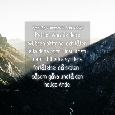 Picture 04 - Apostlagärningarna 2:38 SV1917 - Petrus svarade dem: »Gören bättring, och - Bible Verse Picture