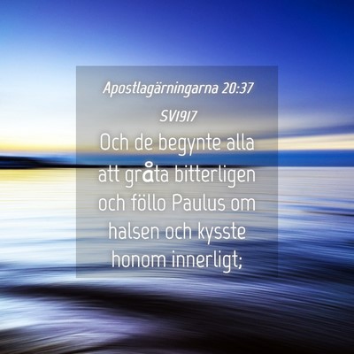 Picture 04 - Apostlagärningarna 20:37 SV1917 - Och de begynte alla att gråta bitterligen och - Bible Verse Picture