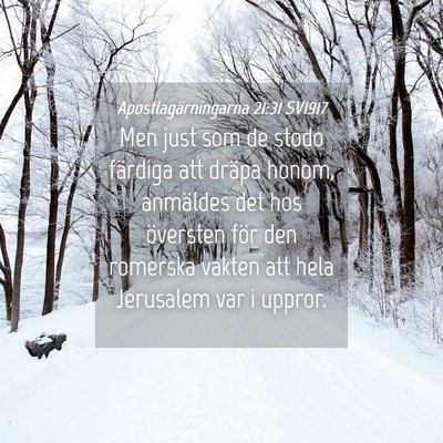 Picture 04 - Apostlagärningarna 21:31 SV1917 - Men just som de stodo färdiga att dräpa honom, - Bible Verse Picture