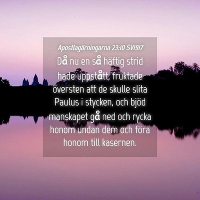 Picture 04 - Apostlagärningarna 23:10 SV1917 - Då nu en så häftig strid hade uppstått, - Bible Verse Picture
