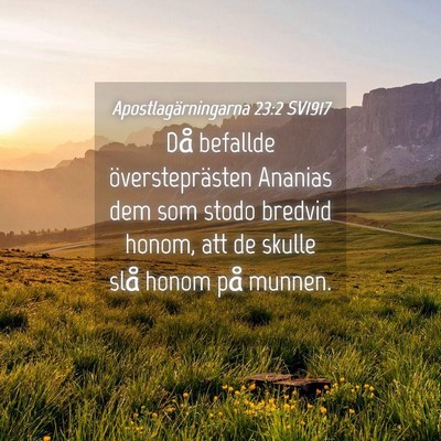 Picture 04 - Apostlagärningarna 23:2 SV1917 - Då befallde översteprästen Ananias dem som - Bible Verse Picture