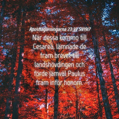 Picture 04 - Apostlagärningarna 23:33 SV1917 - När dessa kommo till Cesarea, lämnade de fram - Bible Verse Picture