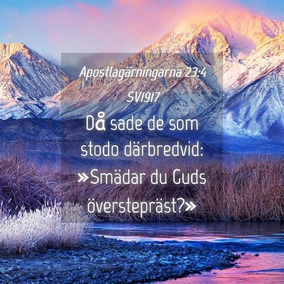 Picture 04 - Apostlagärningarna 23:4 SV1917 - Då sade de som stodo därbredvid: »Smädar du - Bible Verse Picture