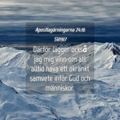 Picture 04 - Apostlagärningarna 24:16 SV1917 - Därför lägger också jag mig vinn om att - Bible Verse Picture