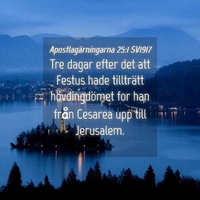 Picture 04 - Apostlagärningarna 25:1 SV1917 - Tre dagar efter det att Festus hade tillträtt - Bible Verse Picture